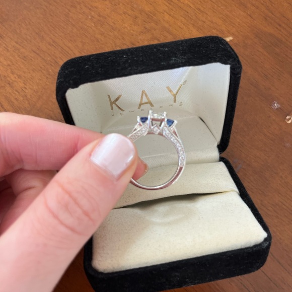 Diamond and Sapphire Engagement Ring! (Brand new, never worn or proposed with!) - Picture 9 of 11